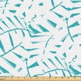 thumbnail image 1 of Ambesonne Aqua Fabric by the Yard Upholstery, Grungy Tropical Leaves Art, 3 Yards, Dark Seafoam White, 1 of 1