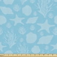 thumbnail image 1 of Ambesonne Aqua Fabric by the Yard Upholstery, Sea Motif Silhouettes Pattern, 1 Yard, Pale Sky Blue, 1 of 5