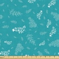 thumbnail image 1 of Ambesonne Aqua Fabric by the Yard Upholstery, Simplified Scattered Leaves, 1 Yard, Dark Seafoam and Sea Blue, 1 of 5