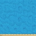 thumbnail image 1 of Ambesonne Aqua Fabric by the Yard Upholstery, Water Looking Circular Dots, 1 Yard, Azure Blue, 1 of 1