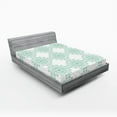 thumbnail image 1 of Ambesonne Aqua Fitted Sheet 2 Pcs Set, Line Stripes Bold and Thin, California King, Seafoam White, 1 of 3