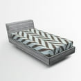 thumbnail image 1 of Ambesonne Aqua Fitted Sheet, Sketchy Chevron Zig Zag, Twin XL Size, Sky Blue and Brown, 1 of 2
