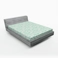 thumbnail image 1 of Ambesonne Aqua Fitted Sheet, Wave Like Round Swirls, Queen Size, Seafoam and White, 1 of 3