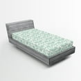 thumbnail image 1 of Ambesonne Aqua Fitted Sheet, Wave Like Round Swirls, Twin Size, Seafoam and White, 1 of 3