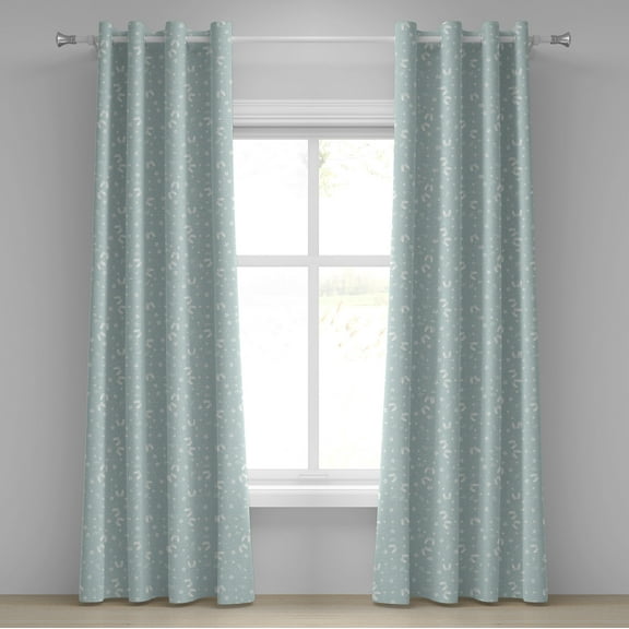 Ambesonne Aqua Grommet Curtain, Beach Theme Sea Star, 50" x 108", Seafoam and White