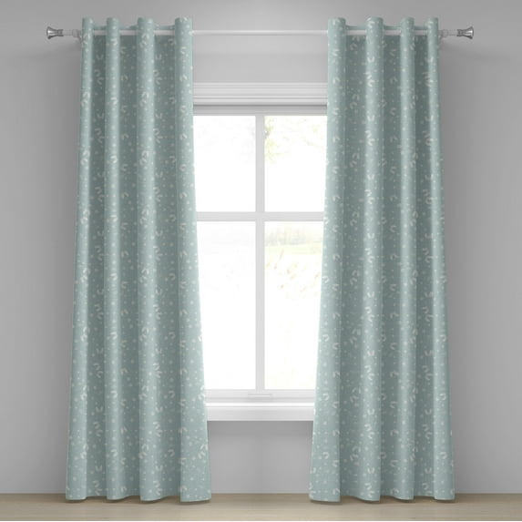 Ambesonne Aqua Grommet Curtain, Beach Theme Sea Star, 50" x 120", Seafoam and White