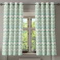 thumbnail image 1 of Ambesonne Aqua Grommet Curtain, Blurry Abstract Zig Zag, 50" x 63", Petrol Blue Turquoise, 1 of 6