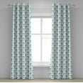 thumbnail image 1 of Ambesonne Aqua Grommet Curtain, Jumping Dolphin Mammals, 50" x 72", Aqua White, 1 of 6