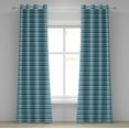 thumbnail image 1 of Ambesonne Aqua Grommet Curtain, Retro Zig Zag Stripes, 50" x 96", Pale Blue Navy Blue, 1 of 6