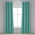 thumbnail image 1 of Ambesonne Aqua Grommet Curtain, Vintage Botanic Leaves, 50" x 96", Turquoise and White, 1 of 6