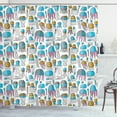 thumbnail image 1 of Ambesonne Aqua Jellyfish Shower Curtain, Cartoon Happy Doodle, 69"Wx75"L, Multicolor, 1 of 5