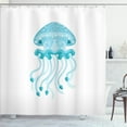 thumbnail image 1 of Ambesonne Aqua Jellyfish Shower Curtain, Single Tropic Animal, 69"Wx75"L, Pale Blue and White, 1 of 3