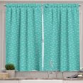 thumbnail image 1 of Ambesonne Aqua Kitchen Curtains, Cartoon Boats on Striped Back, 55"x39", Dark Seafoam Coral Salmon, 1 of 1