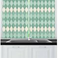 thumbnail image 1 of Ambesonne Aqua Kitchen Curtains, Triangle Shapes Abstract, 55"x39", Turquoise Pale Blue, 1 of 3