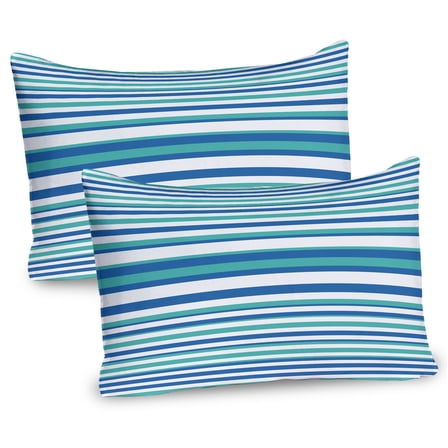 Ambesonne Aqua Pillow Sham 2 Pack, Abstract Round Mosaic Like, 36"x20", Pale Blue Seafoam