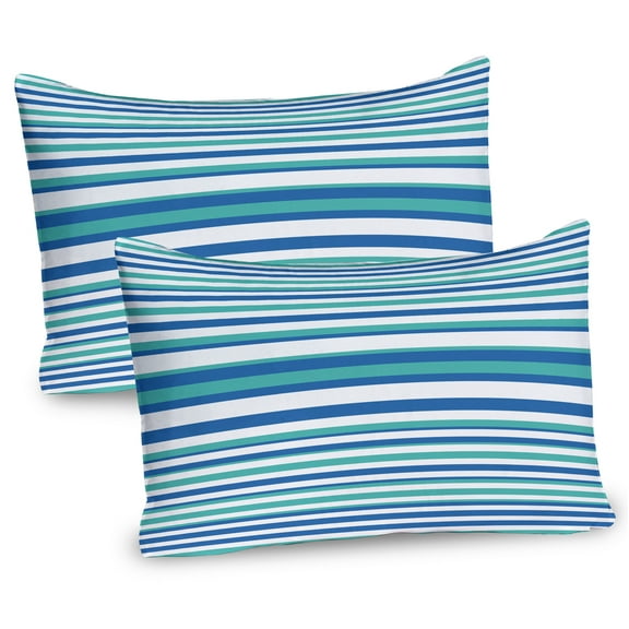 Ambesonne Aqua Pillow Sham 2 Pack, Abstract Round Mosaic Like, 36"x20", Pale Blue Seafoam