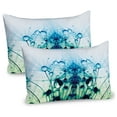 thumbnail image 1 of Ambesonne Aqua Pillow Sham 2 Pack, Floral Dandelion Arrangement, 30"x20", Turquoise White, 1 of 1