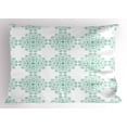 thumbnail image 1 of Ambesonne Aqua Pillow Sham, Line Stripes Bold and Thin, 26" X 20", Seafoam White, 1 of 2