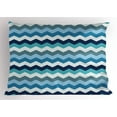 thumbnail image 1 of Ambesonne Aqua Pillow Sham, Retro Zig Zag Stripes, 26" X 20", Pale Blue Navy Blue, 1 of 2
