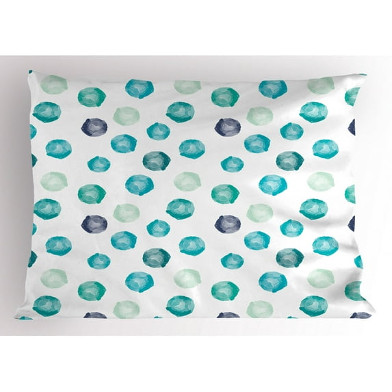 Ambesonne Aqua Pillow Sham, Round Shapes Pastel Colors, 26" X 20", Multicolor
