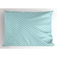 thumbnail image 1 of Ambesonne Aqua Pillow Sham, Swirled Waves Ocean Theme, 26" X 20", Pale Blue White, 1 of 2