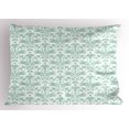 thumbnail image 1 of Ambesonne Aqua Pillow Sham, Wave Like Round Swirls, 36" X 20", Seafoam and White, 1 of 2