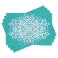 thumbnail image 1 of Ambesonne Aqua Place Mats Set of 4, Winter Snowflake, Standard Size, Sky Blue and White, 1 of 6