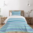 thumbnail image 1 of Ambesonne Aqua Quilted Bedspread Set 2 Pcs, Abstract Round Mosaic Like, Twin Size, Pale Blue Seafoam, 1 of 3