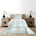 thumbnail image 1 of Ambesonne Aqua Quilted Bedspread Set 2 Pcs, Line Stripes Bold and Thin, Twin Size, Seafoam White, 1 of 6