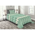 thumbnail image 1 of Ambesonne Aqua Quilted Bedspread Set 2 Pcs, Triangle Shapes Abstract, Twin Size, Turquoise Pale Blue, 1 of 3