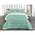 thumbnail image 1 of Ambesonne Aqua Quilted Bedspread Set 3 Pcs, Rectangular Geometric Tile, Queen Size, Turquoise and Pale Blue, 1 of 3