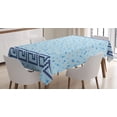 thumbnail image 1 of Ambesonne Aqua Tablecloth Rectangular Table Cover, Antique Greek Border Tile, 60"x84", Pale Blue Navy Blue, 1 of 4