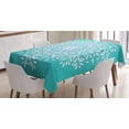 thumbnail image 1 of Ambesonne Aqua Tablecloth Rectangular Table Cover, Winter Snowflake, 60"x84", Sky Blue and White, 1 of 4