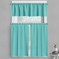 thumbnail image 1 of Ambesonne Aqua Valance & Curtain, Ocean Inspired Blue Lines, 55"x30", Turquoise Pale Blue, 1 of 7