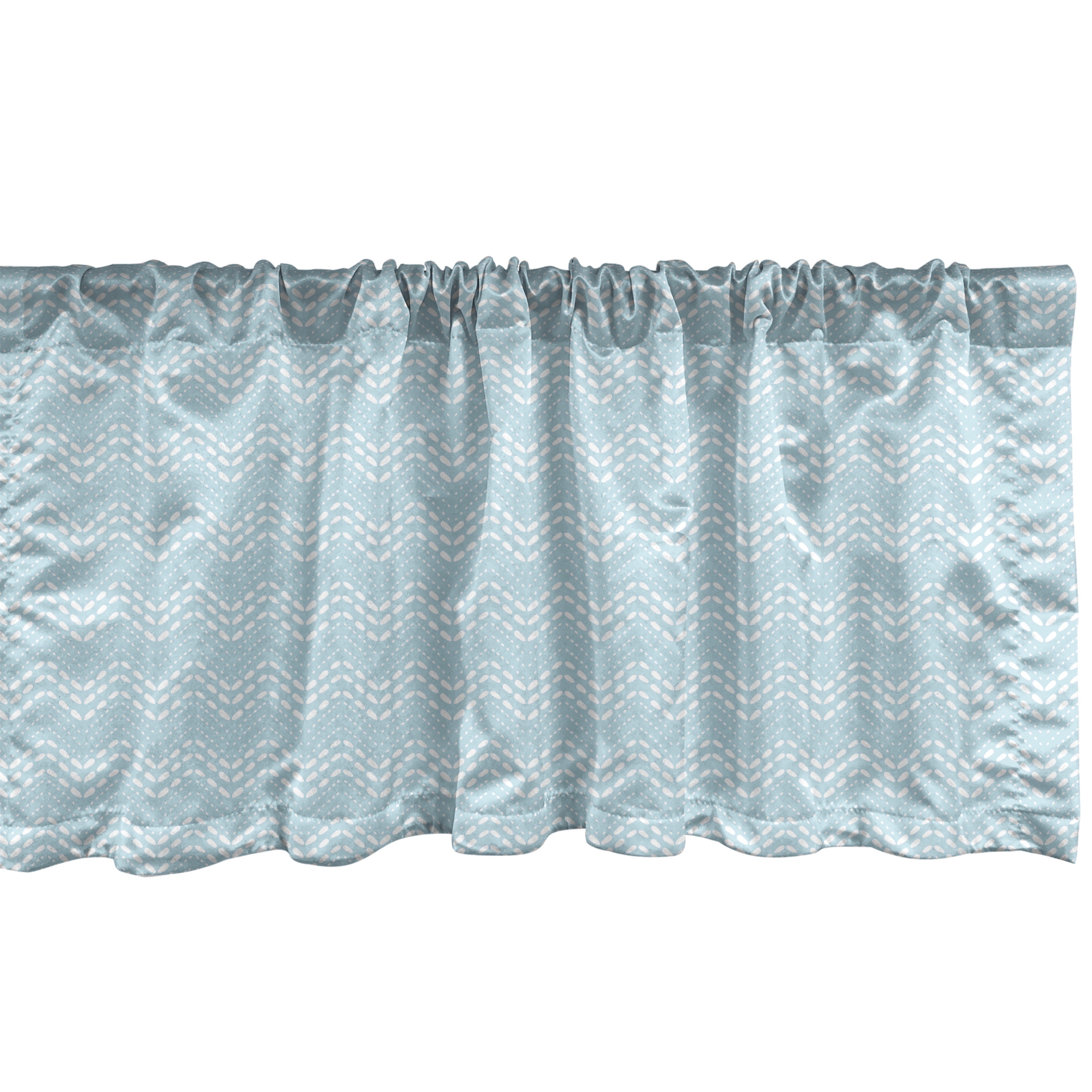 Pastel Green and White Zigzag Satin Rod Pocket Valance Set