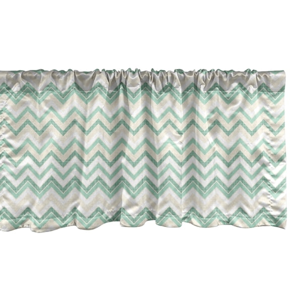 Ambesonne Aqua Window Valance, Blurry Abstract Zig Zag, 54" X 18", Petrol Blue Turquoise