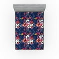 thumbnail image 1 of Ambesonne Aquarelle Bloom Fitted Sheet, Modern Dreamy Bloom, King Size, Quartz Coral Multicolor, 1 of 1