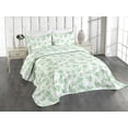 thumbnail image 1 of Ambesonne Aquarelle Leaves Quilted Coverlet 3 Pcs, Art Modern Leafy, King Size, Fern Green White, 1 of 4