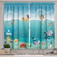 thumbnail image 1 of Ambesonne Aquatic Kitchen Curtains, People Having Fun with Fish, 55"x24", Multicolor, 1 of 3
