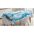 thumbnail image 1 of Ambesonne Aquatic Tablecloth Rectangular Table Cover, Surfer Waves Summertime, 60"x84", Blue Pale Blue, 1 of 4