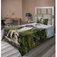 thumbnail image 1 of Ambesonne Architecture Fitted & Top Sheet Set with Sham, Achilion Palace Corfu, Green Beige, 1 of 4