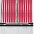 thumbnail image 1 of Ambesonne Argyle Kitchen Curtains, Rhombuses and Crossing Lines, 55"x45", Pearl Raspberry, 1 of 1
