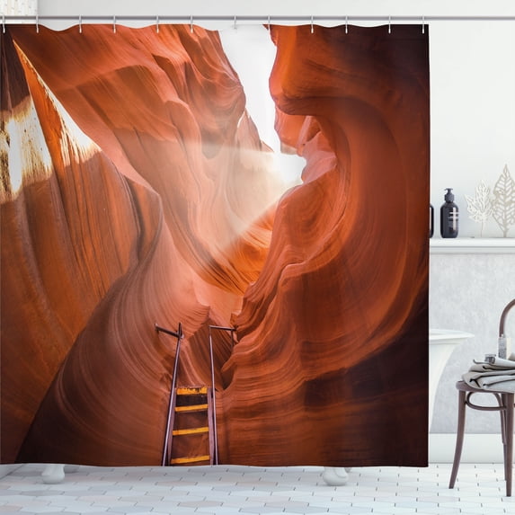 Ambesonne Arizona Shower Curtain, Antelope Canyon Southwest, 69"Wx70"L, Burnt Sienna and Cinnamon