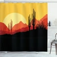 thumbnail image 1 of Ambesonne Arizona Shower Curtain, Wild Western Sunset Cactus, 69"Wx84"L, Burnt Orange Mustard, 1 of 4