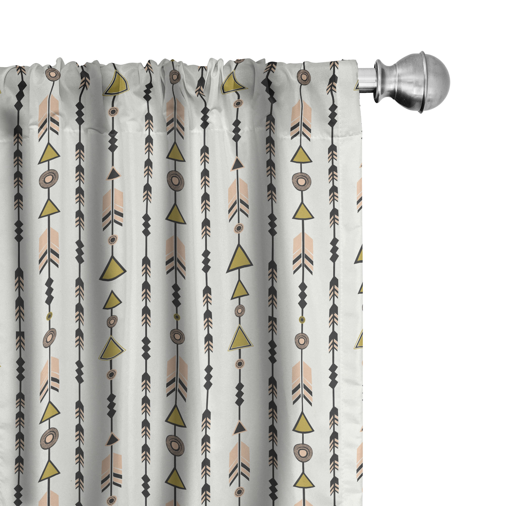 Ambesonne Arrow Curtains, Boho Retro Style, Pair of 28"x84", Black Pink