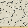 thumbnail image 1 of Ambesonne Arrow Fabric by the Yard Upholstery, Minimalistic Continuous Motif, 3 Yards, Pale Sepia Charcoal Grey, 1 of 5