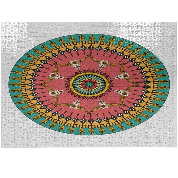 Ambesonne Arrow Jigsaw Puzzle, American Bull, Heirloom-Quality Fun Activity for Family Durable Cardboard, 1000 pcs, Multicolor