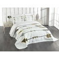 thumbnail image 1 of Ambesonne Arrow Quilted Bedspread Set 3 Pcs, Retro Elements, King Size, Yellow Black, 1 of 5