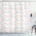 thumbnail image 1 of Ambesonne Arrow Shower Curtain, Boho Modern Feather Motifs, 69"Wx70"L, Yellow White, 1 of 4
