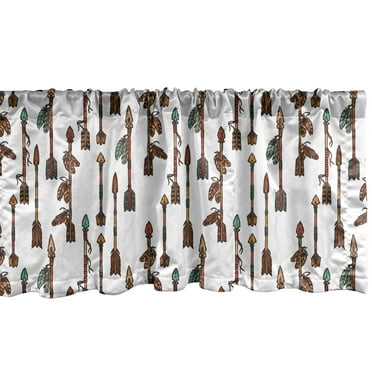 Ambesonne Arrow Window Valance, Archery Bohemian Ethnic, 54" X 18", Multicolor